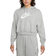 Nike Sportswear Club Fleece Oversized Crop Graphic Hoodie Women's - Dark Grey Heather/White