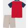 Tommy Hilfiger Boys Monogram Polo Shirt and Twill Shorts 2 Piece - Red/Khaki
