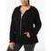 Calvin Klein Performance Ruched Sleeve Zip Hoodie Plus Size - Black
