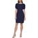 DKNY Puff-Sleeve Sheath Dress - Navy