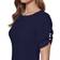 DKNY Puff-Sleeve Sheath Dress - Navy