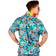 Widmann Blue Hawaiian Shirt with Flowers