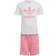 Adidas Adicolor Shorts & Tee Set - White/Bliss Pink (HK2969)