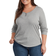 Dickies Women's Henley Long Sleeve Shirt Plus Size - Graphite Grey