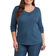 Dickies Women's Henley Long Sleeve Shirt Plus Size - Dark Denim Blue