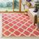 Safavieh Linden Red, Beige 79x79"