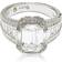 Suzy Levian Emerald-Cut & Round Engagement Ring - Silver/Transparent