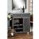 Harper & Willow DecMode Wood Farmhouse Wine Storage and Cart Black 36 H Liquor Cabinet 32x36"