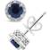 Macy's Accent Frame Stud Earrings - Sapphire/Diamonds