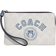 Coach Corner Zip Wristlet In Signature Canvas With Varsity Motif - SV/Chalk/Indigo Multi