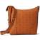 MCM Aren Hobo Embossed Monogram Leather Shoulder Bag - Roasted Pecan