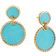 David Yurman Elements Double Drop Earrings - Gold/Turquoise