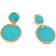 David Yurman Elements Double Drop Earrings - Gold/Turquoise