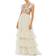 Mac Duggal Embroidered Bodice Cap Sleeve Ruffle Tiered Gown