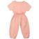 Toddler Fall Basic Plain Drawstring Jumpsuit - Peach Pink