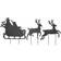 Gerson Santa Riding Sleigh with Two Deer Silhouette Yard Stake Figurine 35.6"