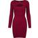 Urban Classics Ladies Cut Out Mini Knit Evening Dress - Ruby