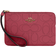 Coach Corner Zip Wristlet In Signature Leather - Gold/Rouge