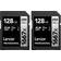 LEXAR Professional SILVER SDXC Class 10 UHS-II U3 V60 250/120MB/s 128GB (1667x) (2-Pack)