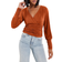 Express Silky V-Neck Ruched Top - Caramel Cafe