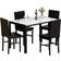 MIERES Faux Marble Dining Set 28x47" 5
