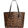 Coach City Tote With Leopard Print And Signature Canvas Interior - Silver/Light Saddle Multi