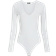 Express Body Contour Compression V-Neck Long Sleeve Bodysuit - Swan