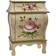 Nearly Natural Antique Night Stand with Floral Bedside Table 12x20.5"