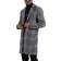 Uaneo Men's Single Breasted Plaid Mid Long Trench Pea Coat
