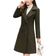 Bankeng Women Winter Wool Blend Camel Mid-Long Coat - Army Green