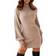 Exlura Women's Turtleneck Puff Long Sleeve Bodycon Pullover Cute Mini Sweater Dress