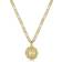 KissYan Initial Round Letter Pendant Necklace - Gold