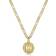 KissYan Initial Round Letter Pendant Necklace - Gold