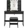 Usikey Vanity Desk with Sliding Mirror Black Dressing Table 15.7x39.4"