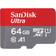 SanDisk Ultra microSDXC Class 10 UHS-I U1 A1 140MB/s 64GB +SD adapter