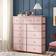 Enhomee Dressers for Bedroom Pink Chest of Drawer 40.8x44