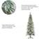 GlitzHome 7.5 ft. Pre-Lit Flocked Pencil Spruce Artificial Christmas Tree 90"