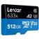 LEXAR High Performance microSDXC Class 10 UHS-I U3 V30 A2 100/70 MB/s 512GB (633x) +SD Adapter