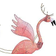 Haute Decor Flamingo Reindeer with Sleigh Figurine 42"