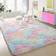 Pagisofe Extra Large Fluffy Soft Area Rug Rainbow 96x120"