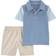 Carter's Jersey Polo & Canvas Short 2-piece Set - Blue Multi