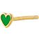 Stine A Petit Love Heart Stud Earring - Gold/Green