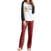 IFFEI Letter Print Top and Plaid Pants Pajamas Sets