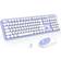 KNOWSQT Wireless Keyboard Mouse Combo Purple - 2.4G Colorful Typewriter Less Noise Full-Size Keyboards - USB Receiver Plug and Play, for Computer, PC, Laptop, Desktop, Windows, Mac