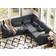 Belffin Convertible Sectional Bluish Grey Sofa 80.7" 3 4 Seater