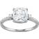 Charles & Colvard Moissanite Cushion Engagement Ring - White Gold/Diamonds