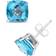 QVC Check-Top Cushion Stud Earrings - Silver/Topaz