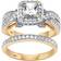 PalmBeach Princess Cut Bridal Ring Set - Gold/Transparent