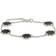 Sterling Forever Rose Petal Station Bracelet - Silver/Black