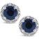 Macy's Accent Frame Stud Earrings - Sapphire/Diamonds